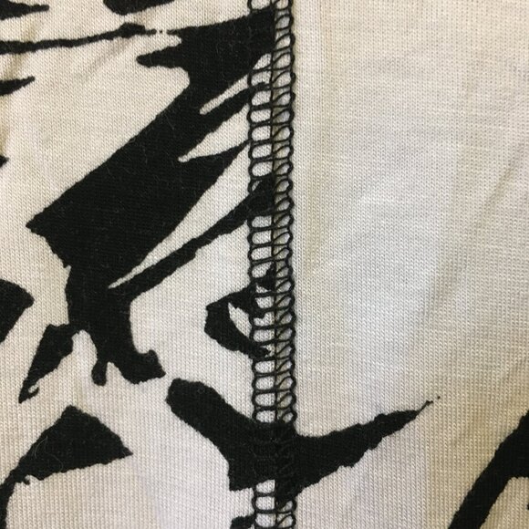 Cupio Long Tropical B&W Floral Handkerchief Hem A-Line Viscose Tank Top - Picture 7 of 14